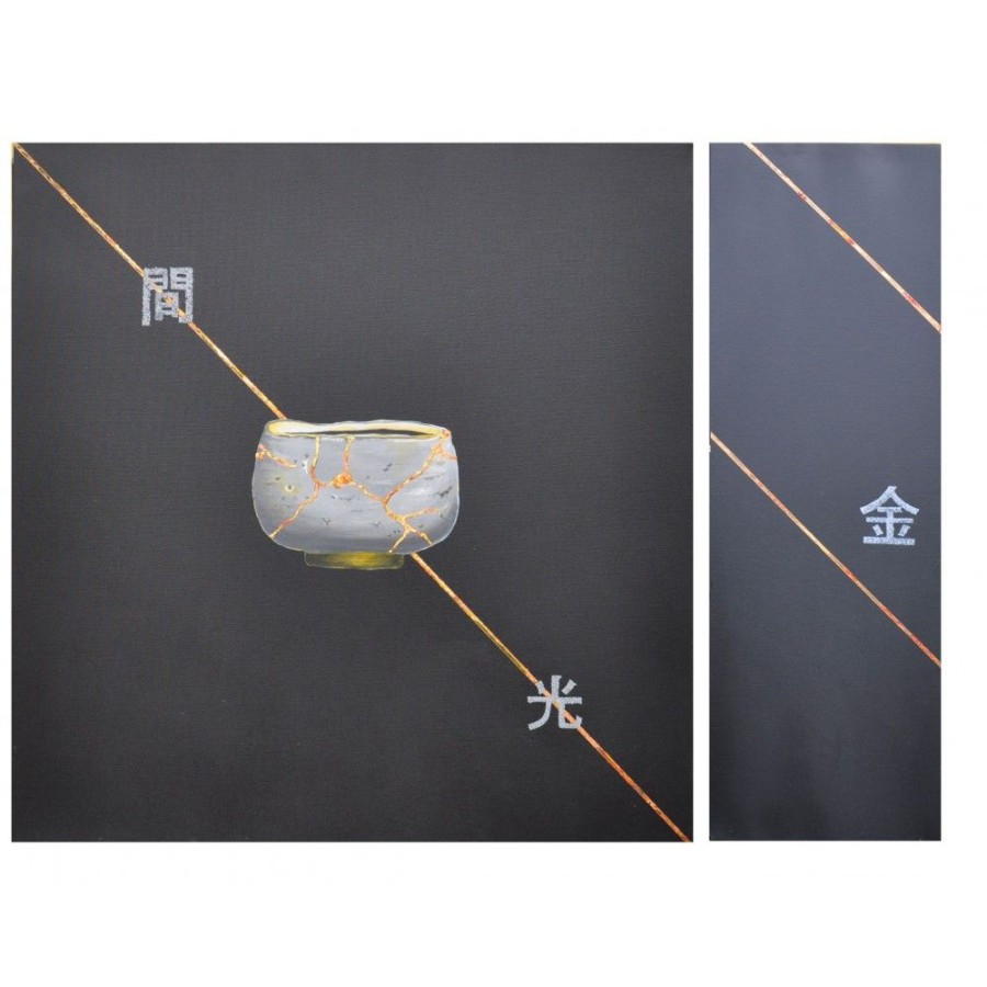 Styles En Peinture Galerie arnaud | Kintsugi Bol Gris