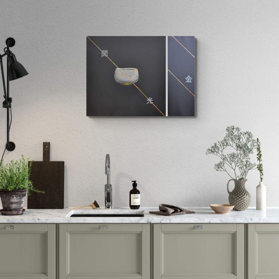 Styles En Peinture Galerie arnaud | Kintsugi Bol Gris