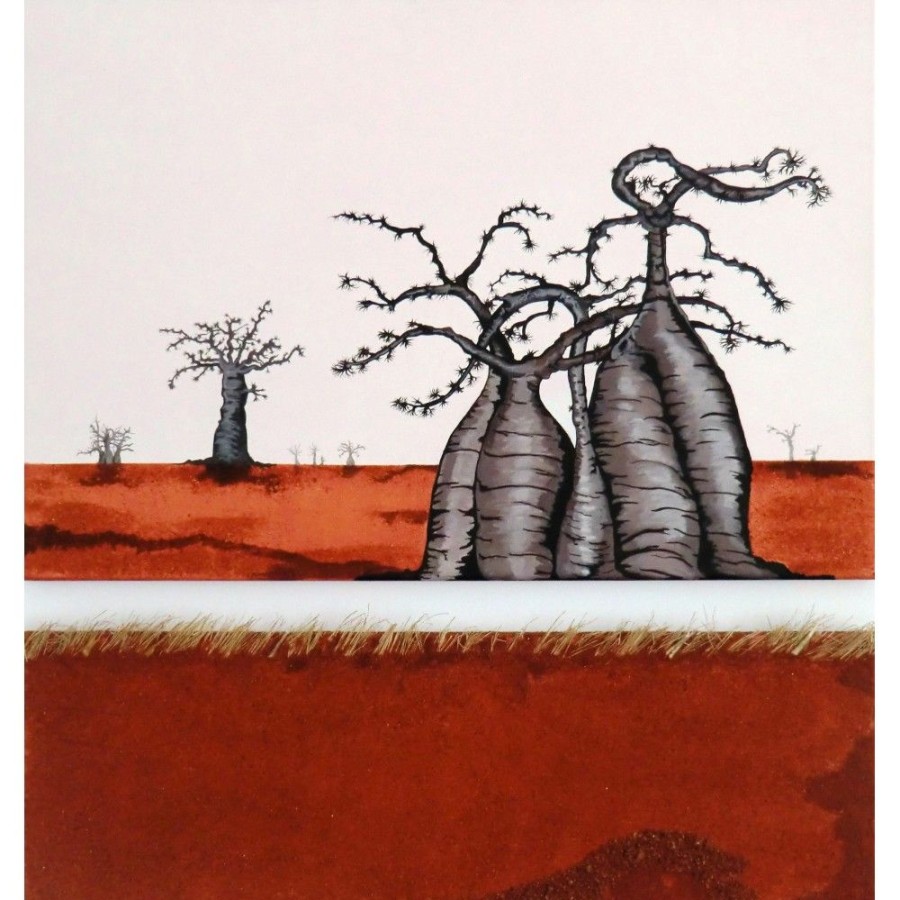 Styles En Peinture Galerie arnaud | Baobabs En Terre Rouge 1-2