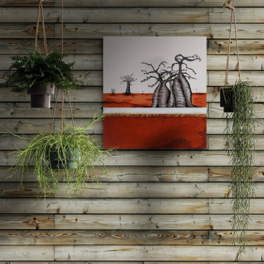 Styles En Peinture Galerie arnaud | Baobabs En Terre Rouge 1-2