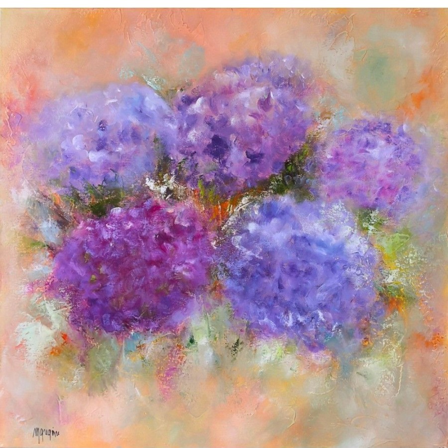 Styles En Peinture Galerie arnaud | Harmonie D'Hortensias Violets